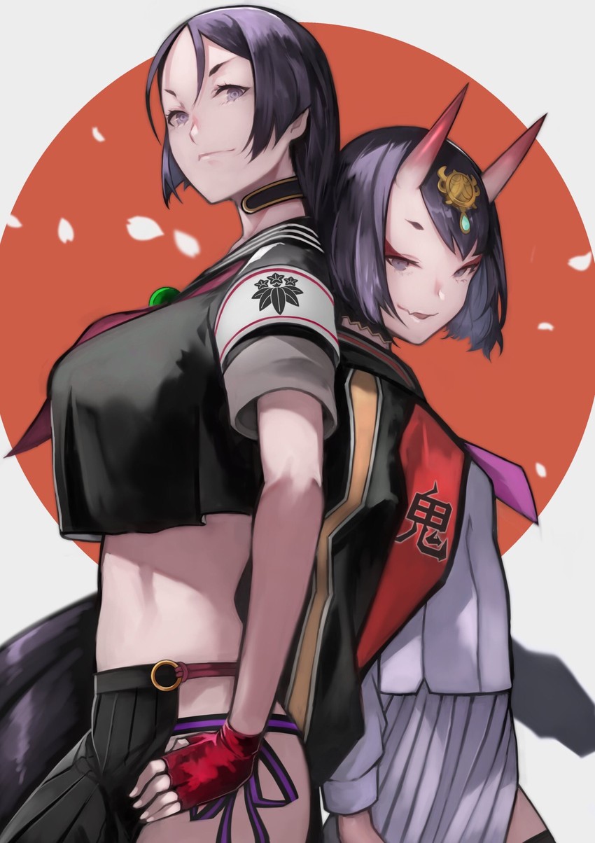 shuten douji and minamoto no raikou (fate and 1 more) drawn by yoshio_(55level)