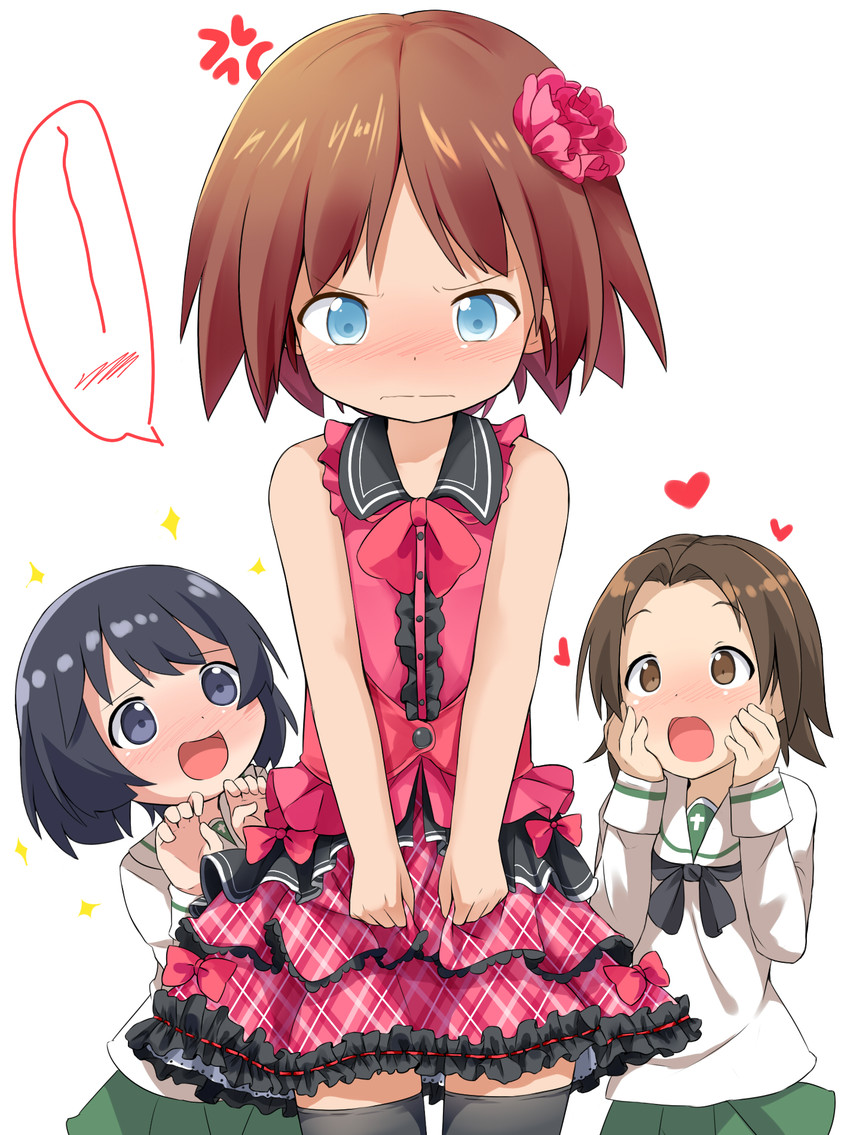 sawa azusa, utsugi yuuki, and sakaguchi karina (girls und panzer) drawn by makuran