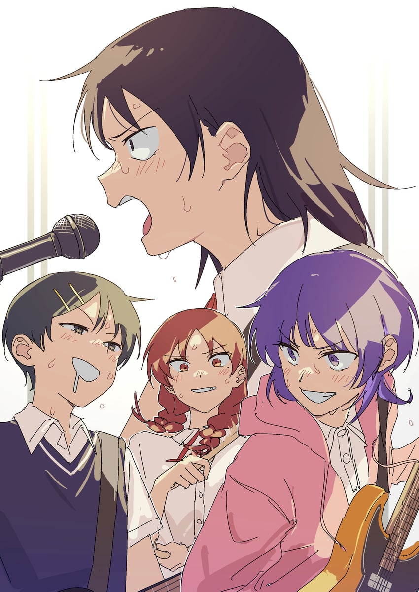 hatono chihiro, kouyama rin, fujii ayame, and uchida momo (futsuu no keion-bu) drawn by matarasu_(aaaaaaaaj)
