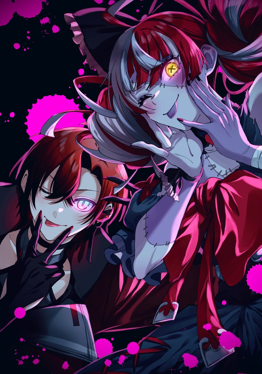 kureiji ollie and machina x flayon (hololive and 3 more) drawn by peke_(pekepeke_999)