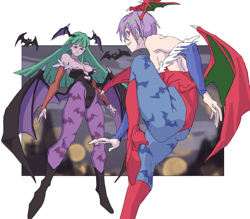 morrigan aensland and lilith (darkstalkers) drawn by himuro_yukichiko