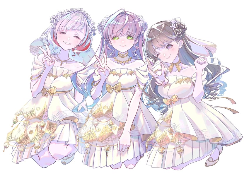 fujishima megumi, otomune kozue, and yugiri tsuzuri (love live! and 1 more) drawn by kirisaki_nuko