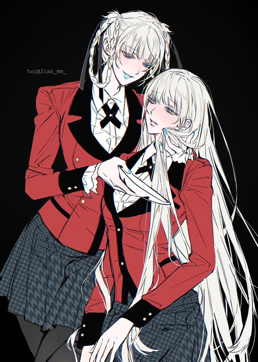 momobami kirari and momobami ririka (kakegurui) drawn by m_omoo