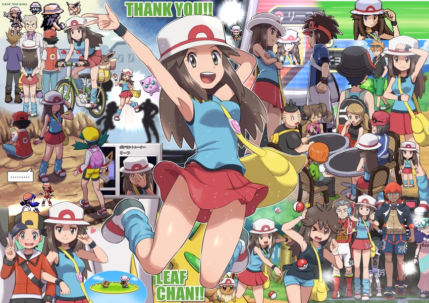 red, eevee, serena, raihan, rotom, and 20 more (pokemon and 15 more) drawn by pokemoa