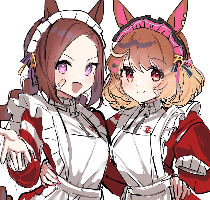 sakura bakushin o and north flight (umamusume) drawn by ehogari