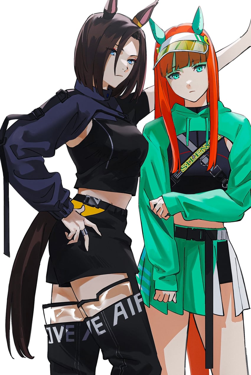 silence suzuka and air groove (umamusume) drawn by roru_(lol_dessin)