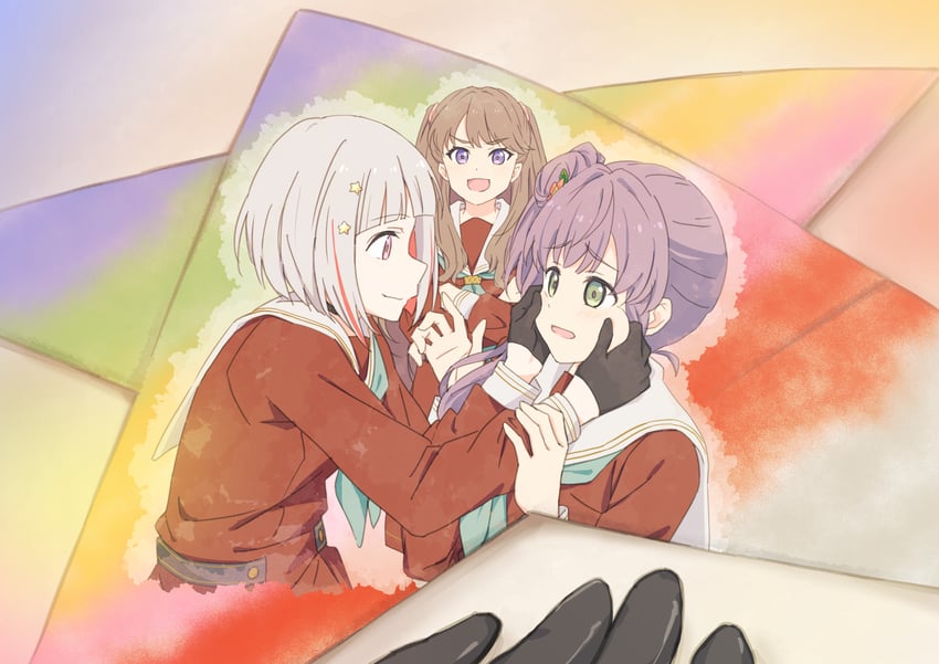 fujishima megumi, otomune kozue, and yugiri tsuzuri (love live! and 1 more) drawn by nogreen