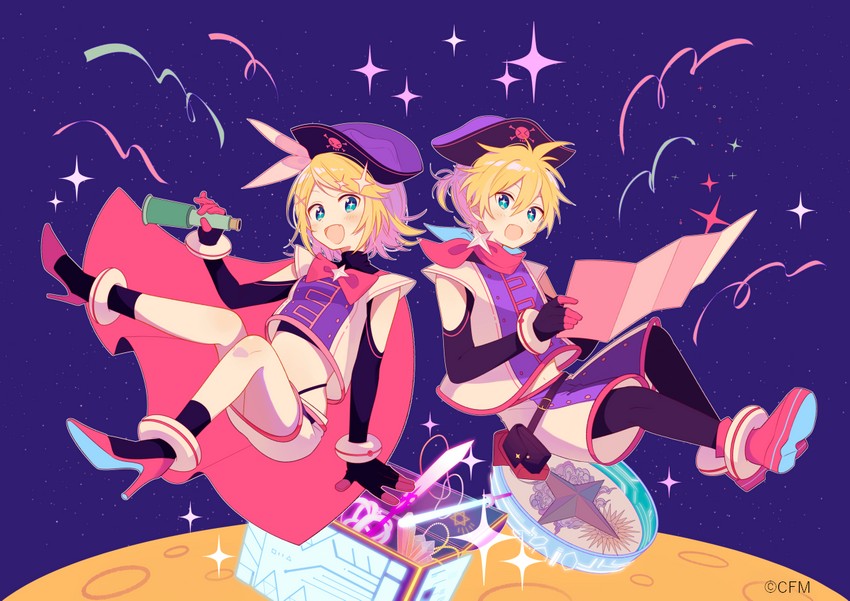 kagamine rin and kagamine len (vocaloid) drawn by 4_(nakajima4423)