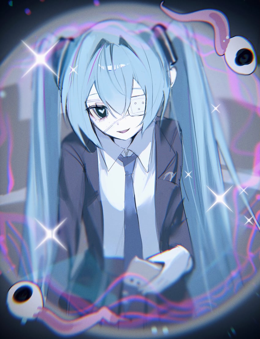 hatsune miku (vocaloid and 1 more) drawn by hiiragi_xoxo