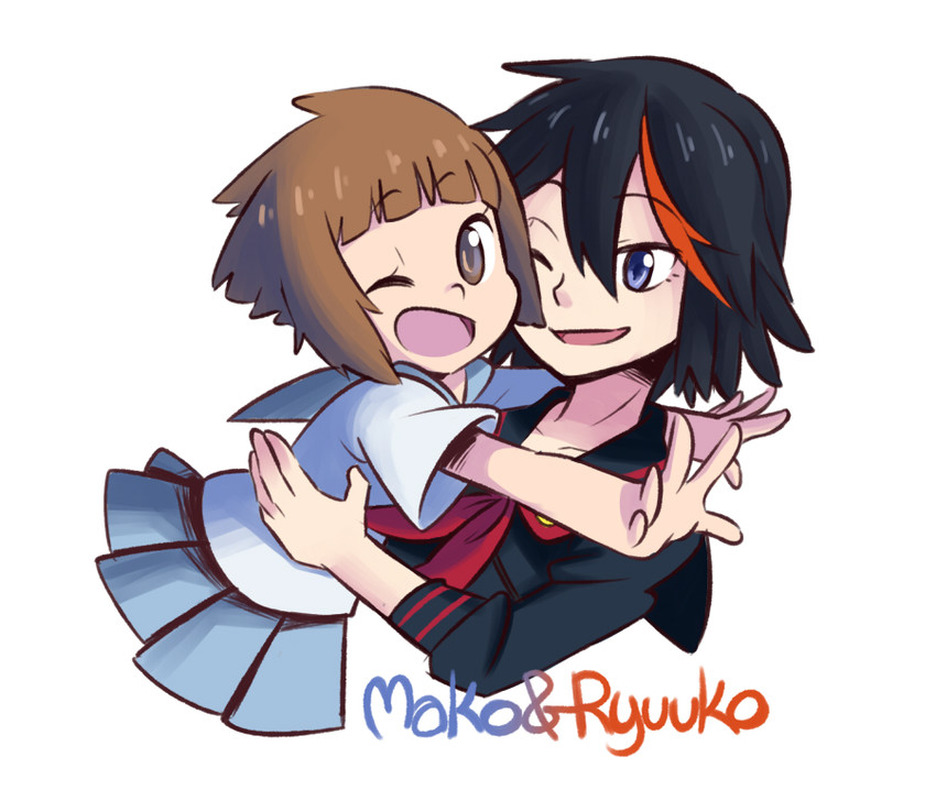 matoi ryuuko, senketsu, and mankanshoku mako (kill la kill) drawn by ange_(angeban93)