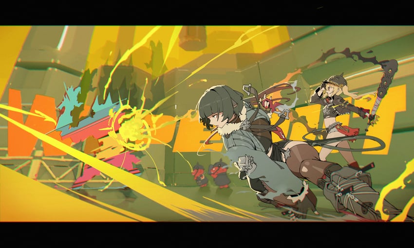 jane doe, luciana de montefio, and lucy's crew (zenless zone zero) drawn by jin_rou