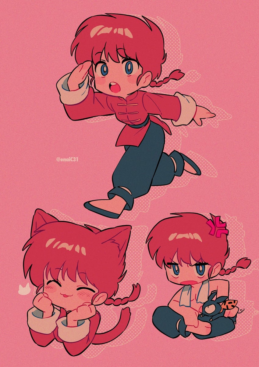 ranma-chan and p-chan (ranma 1/2) drawn by menma_(enaic31)