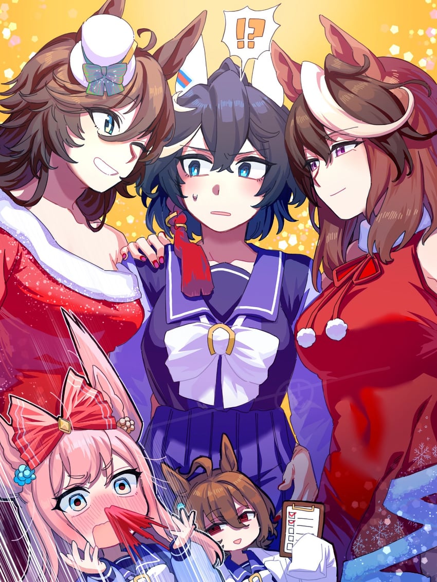 agnes tachyon, symboli rudolf, mr. c.b., agnes digital, and katsuragi ace (umamusume) drawn by omotil