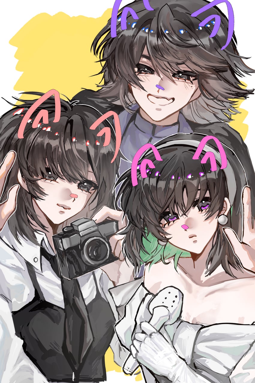 sua, han sooyoung, and qiao ling (alien stage and 2 more) drawn by shiyounianwu