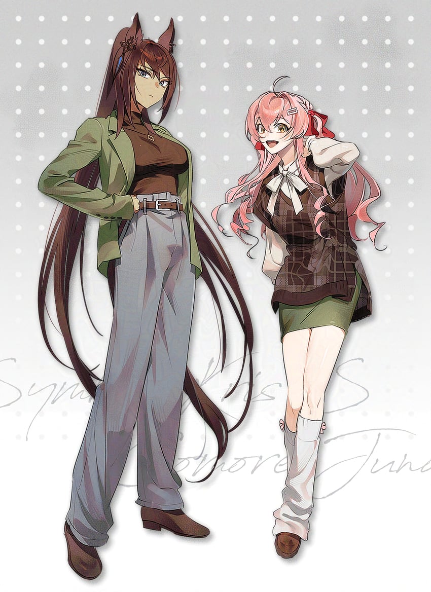 trainer, female trainer, symboli kris s, and comore juna (original and 1 more) drawn by murangee