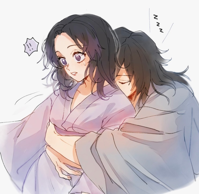 kochou shinobu and tomioka giyuu (kimetsu no yaiba) drawn by 0_ebj