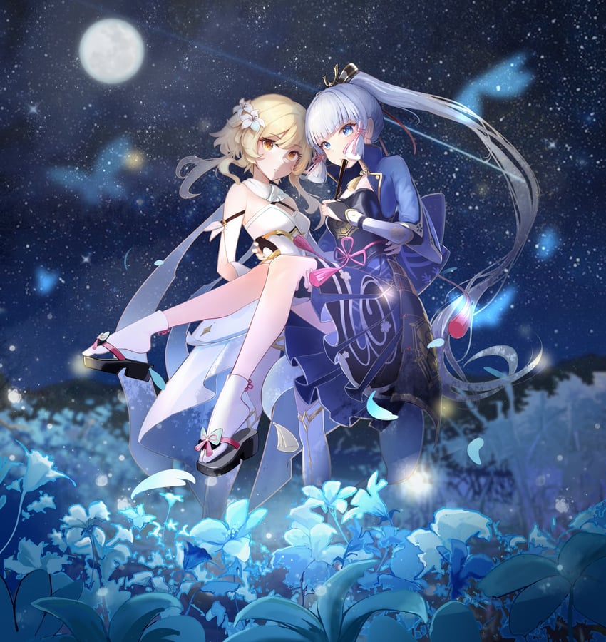 lumine and kamisato ayaka (genshin impact) drawn by user_yuds5544