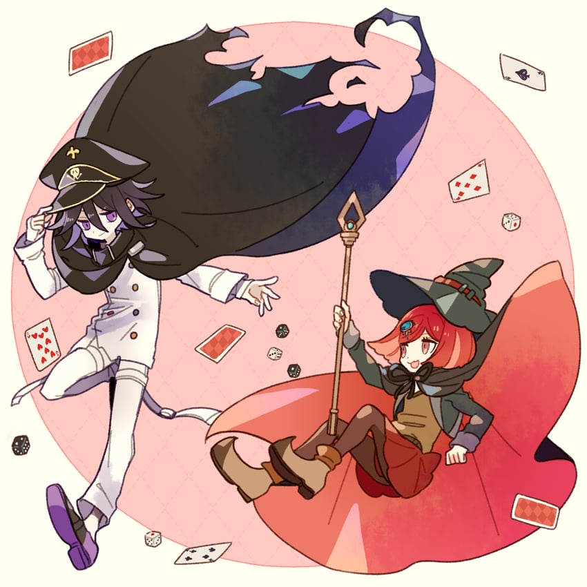 oma kokichi and yumeno himiko (danganronpa and 1 more) drawn by ameko_(ameko03)