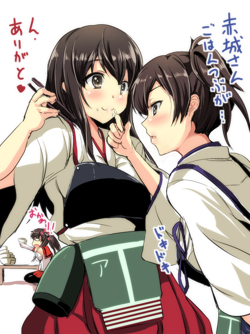 kaga, akagi, and yamato (kantai collection) drawn by gin'ichi_(akacia)
