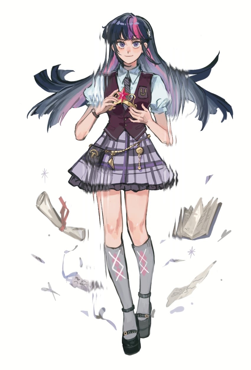 twilight sparkle and sci-twi (my little pony and 2 more) drawn by leiyezhongma1