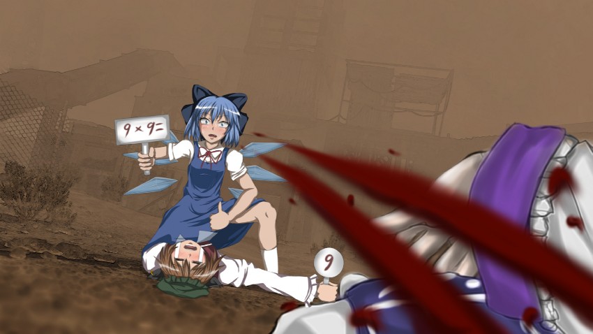 cirno, yakumo ran, and chen (touhou and 2 more) drawn by monizumi_ishikawa