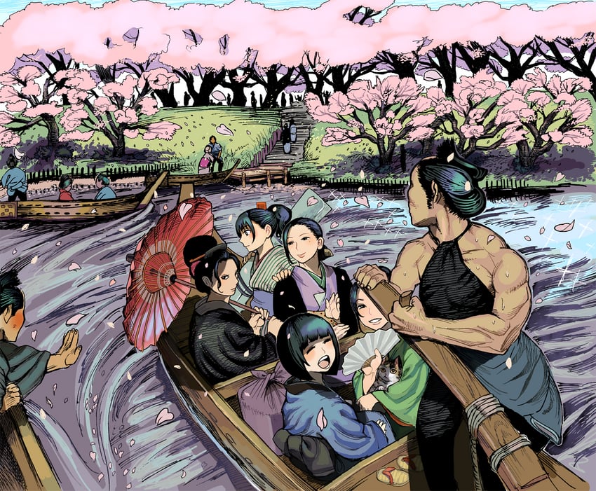 zantetsu, retsu, and kotetsu (original) drawn by ichiren_takushou