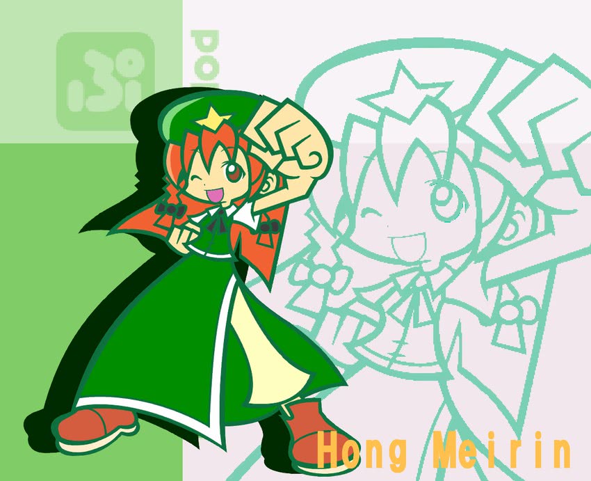 hong meiling (touhou and 2 more) drawn by y&k