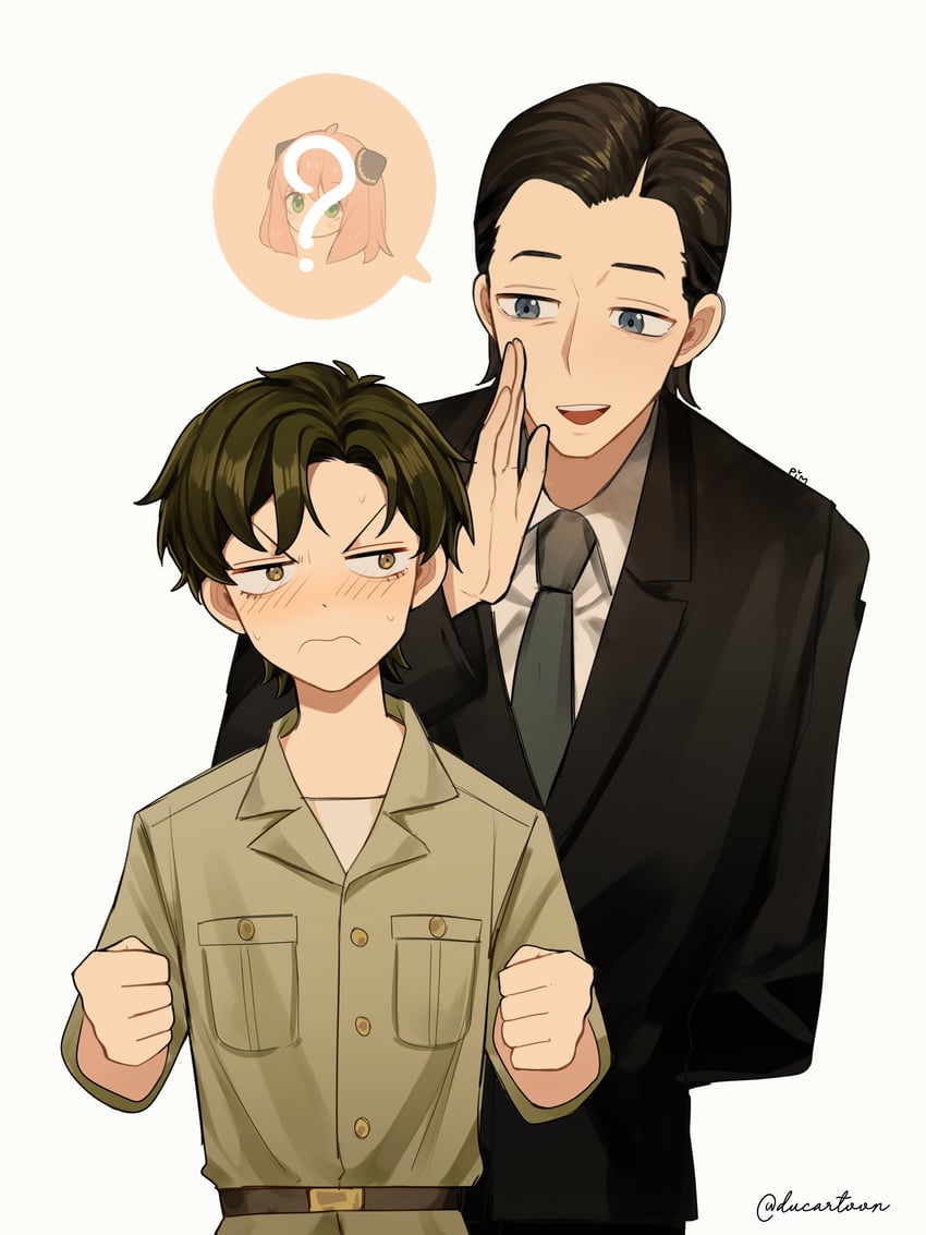 anya, damian desmond, and jeeves (spy x family) drawn by ducartoon