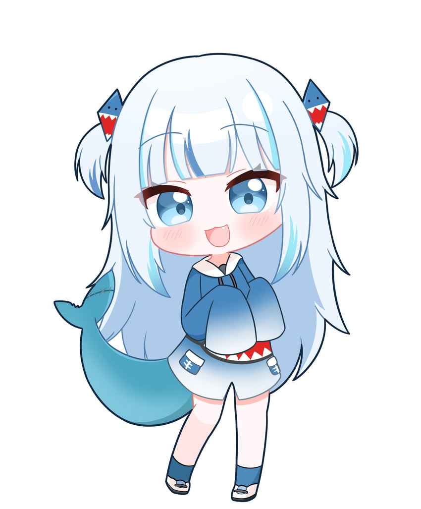 gawr gura (hololive and 1 more) drawn by moka_chino