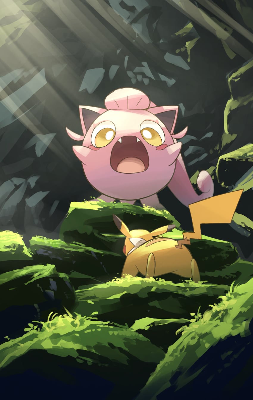 pikachu and scream tail (pokemon) drawn by yamaori_(hakkentai_pokedan)