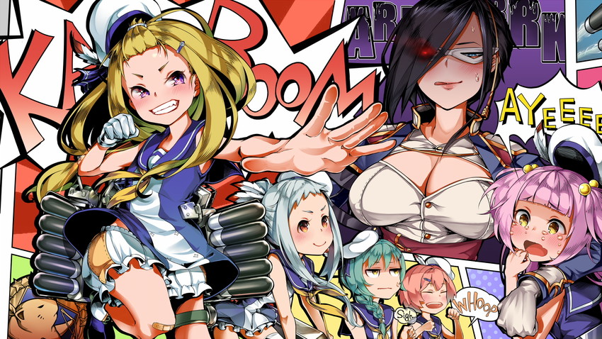 ark royal, foote, spence, charles ausburne, aulick, and 1 more (azur lane) drawn by chiku_(gesu)