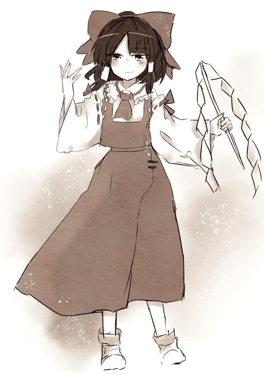 hakurei reimu (touhou and 1 more) drawn by moyashi_(oekaki_touhou)