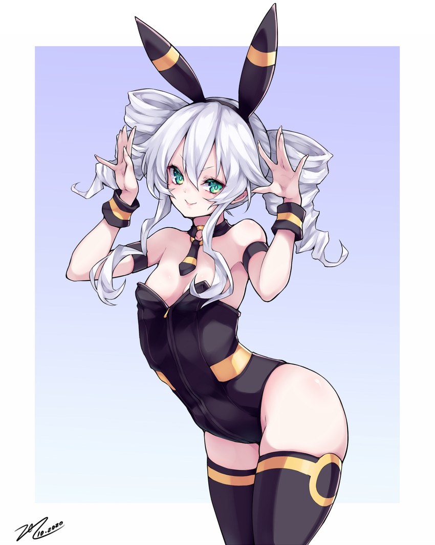 umbreon and black sister (pokemon and 1 more) drawn by scarlet_zel
