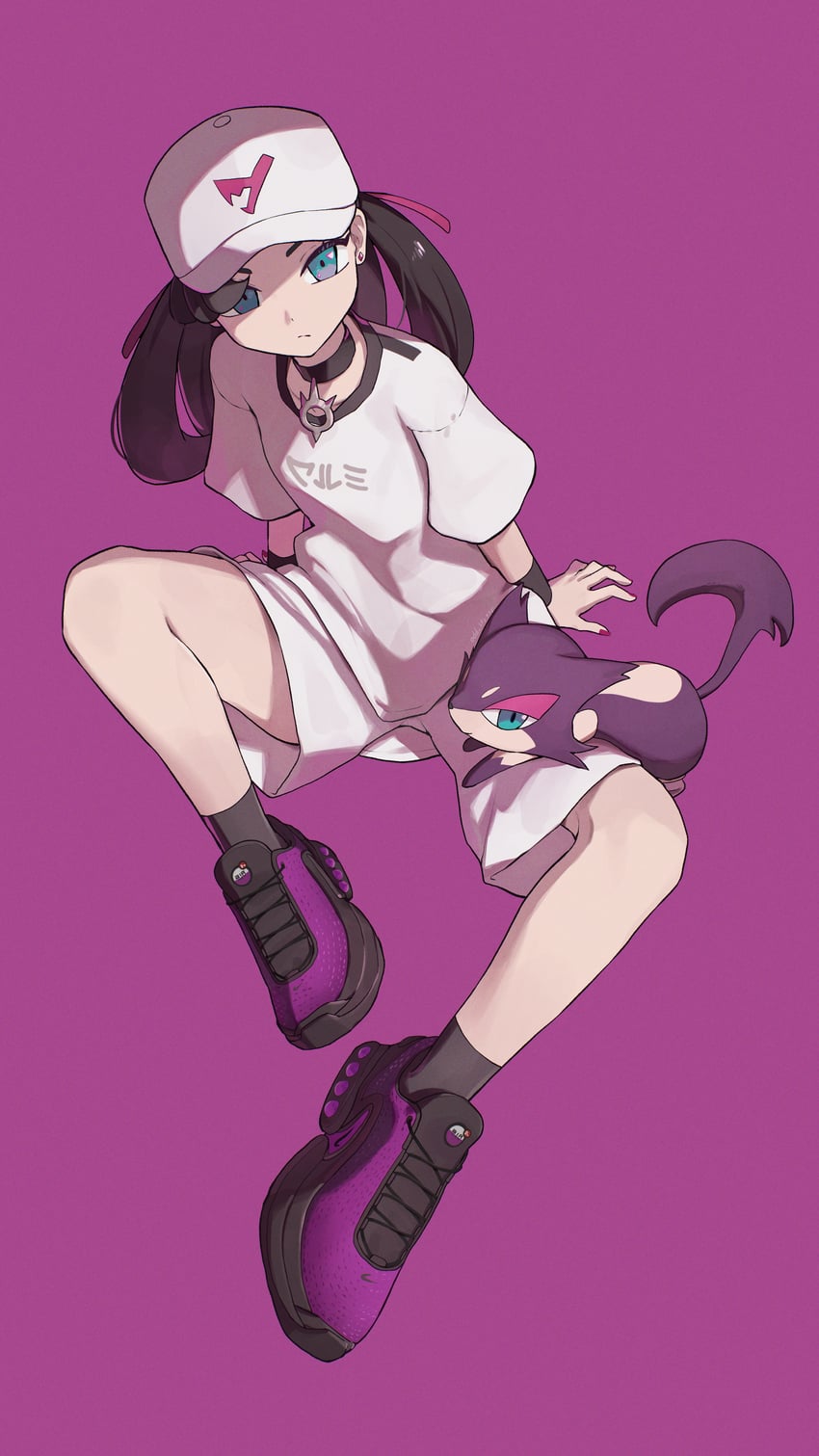 marnie and purrloin (pokemon and 1 more) drawn by odd_(hin_yari)
