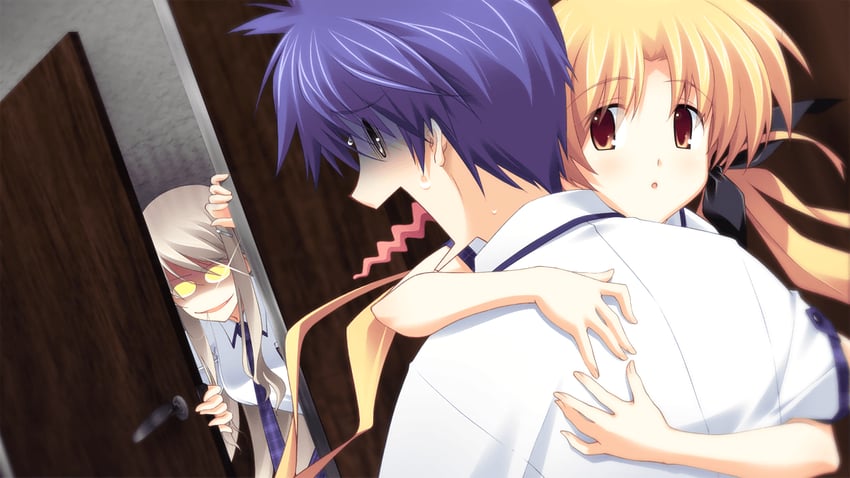 nishijou takumi, orihara kozue, and kusunoki yua (chaos;head and 1 more) drawn by matsuo_yukihiro