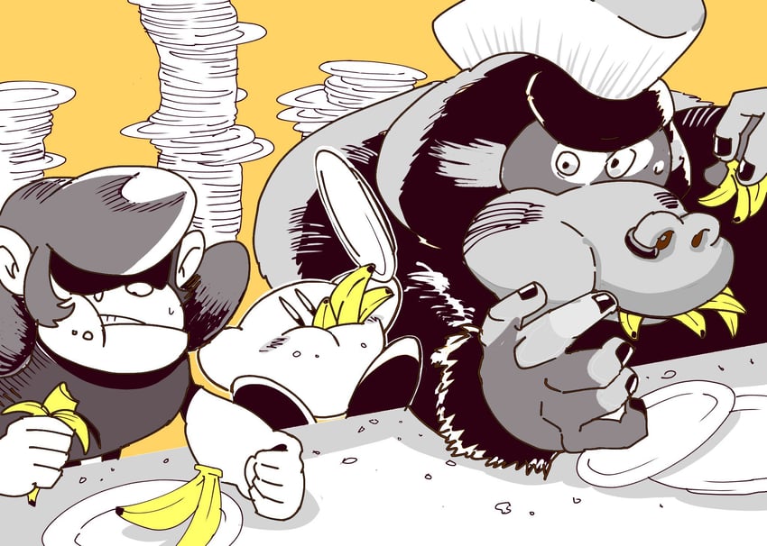kirby, gorimondo, and bonkers (kirby and 1 more) drawn by ikemen_san and pye_ji