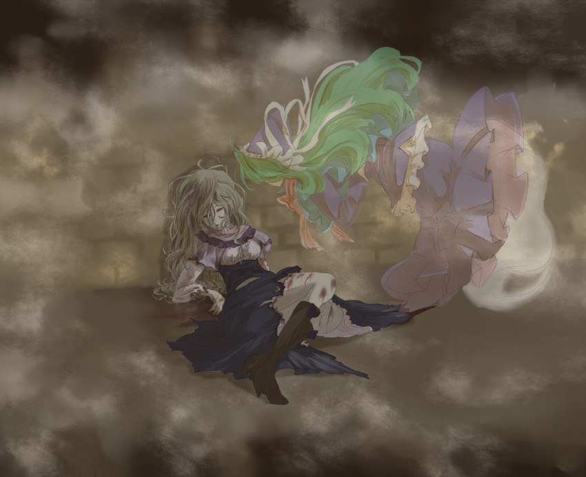 kirisame marisa and mima (touhou) drawn by monet