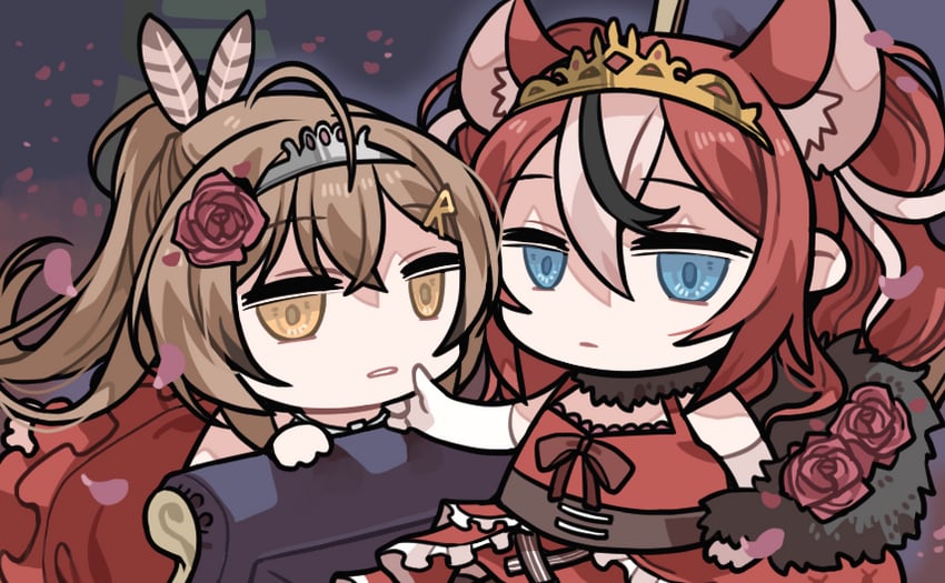 nanashi mumei and hakos baelz (hololive and 2 more) drawn by clipe