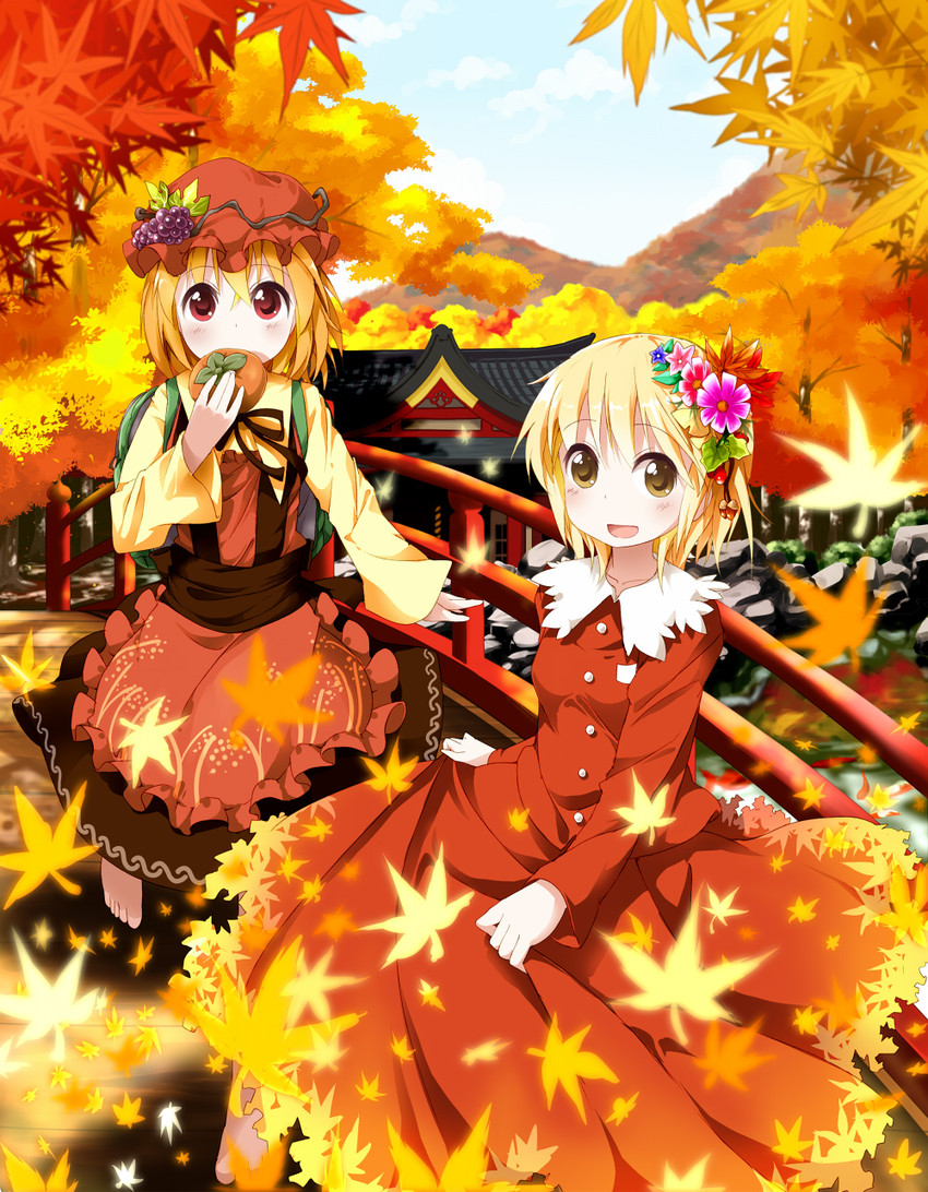 aki minoriko and aki shizuha (touhou) drawn by ruu_(tksymkw)