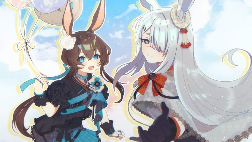 amiya and frostnova (arknights) drawn by aki'z