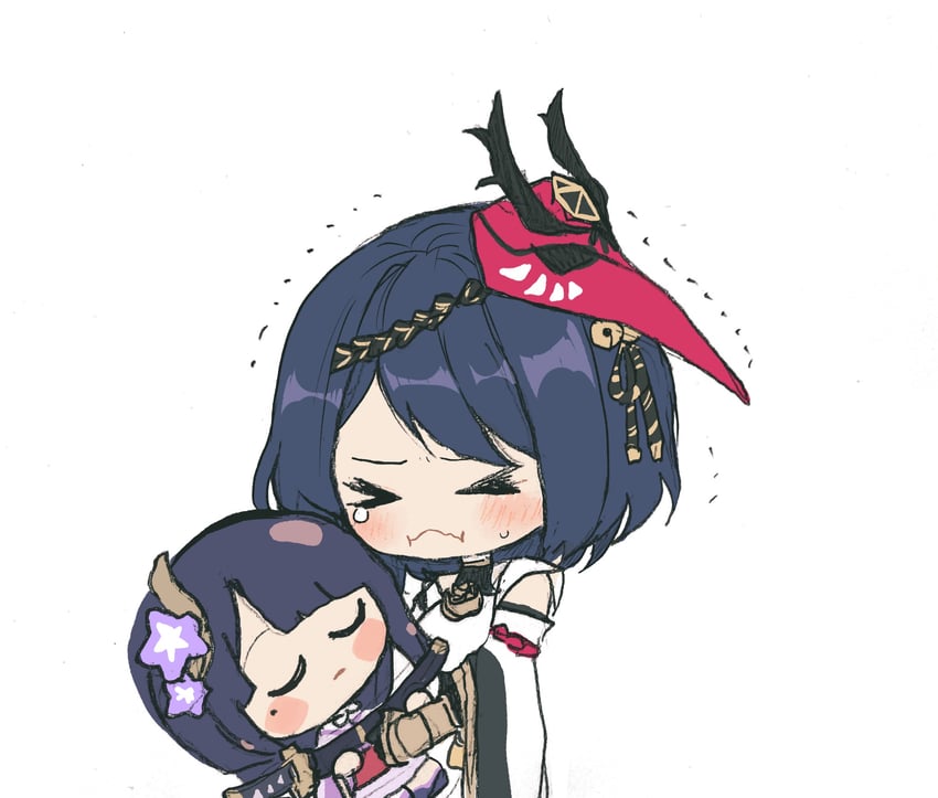 raiden shogun and kujou sara (genshin impact) drawn by 5rwpvc
