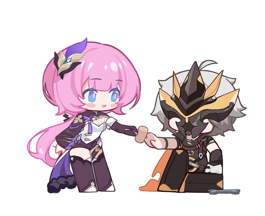 elysia and kalpas (honkai and 1 more) drawn by nizi_w