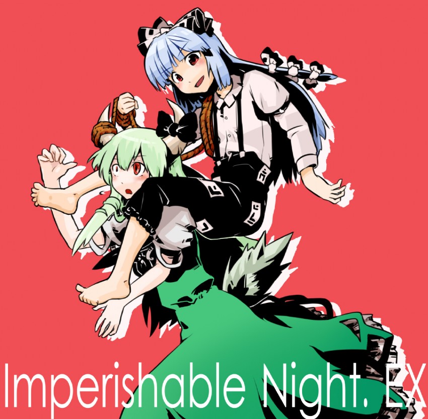 fujiwara no mokou, kamishirasawa keine, and ex-keine (touhou) drawn by monolith_(suibou_souko)