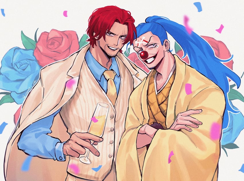 shanks and buggy the clown (one piece) drawn by vamos_mk