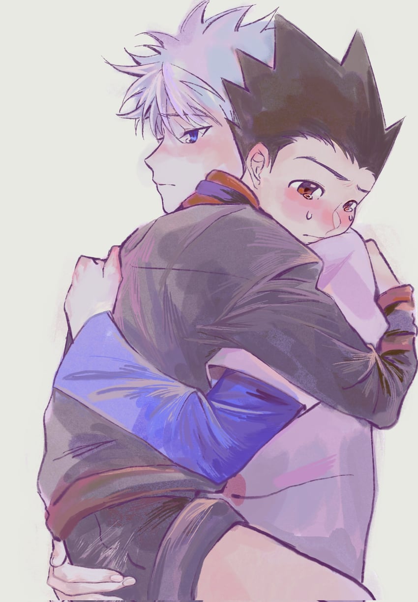 killua zoldyck and gon freecss (hunter x hunter) drawn by tiorrr1