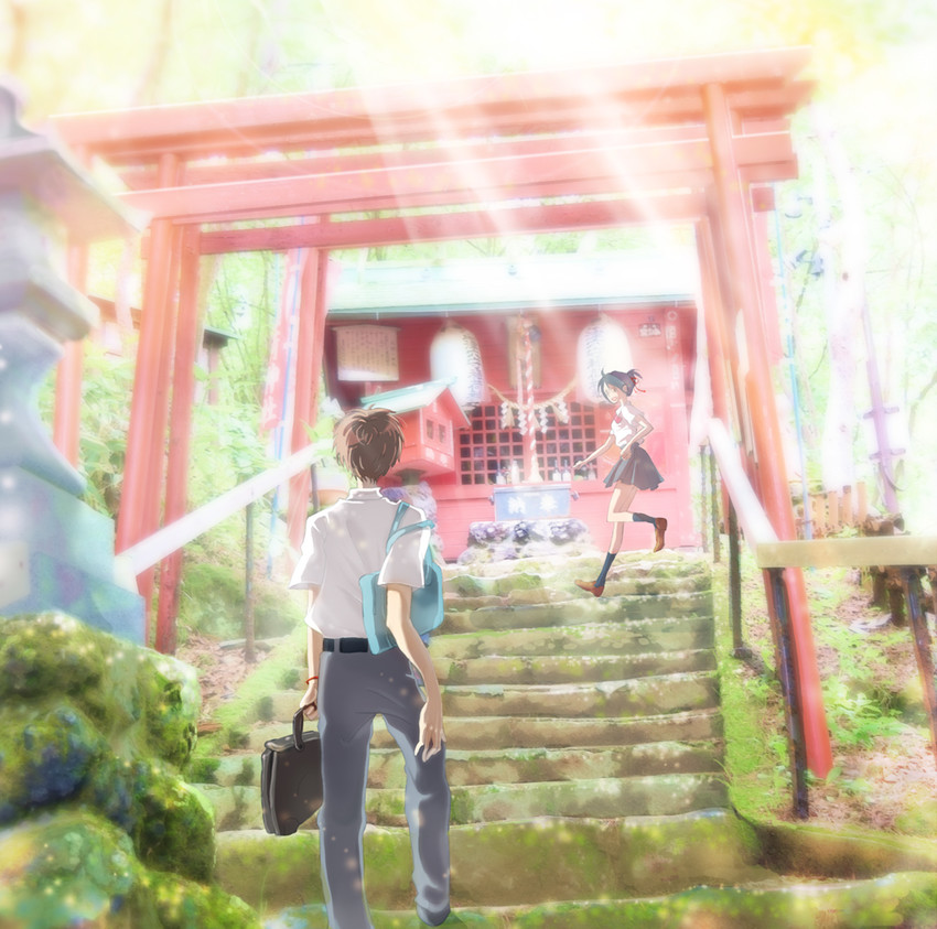 miyamizu mitsuha and tachibana taki (kimi no na wa.) drawn by momo_no_jo