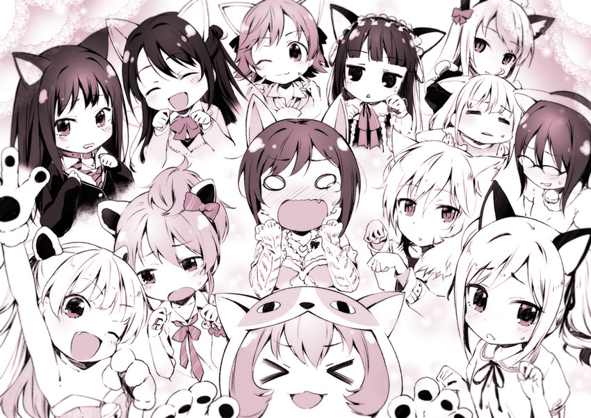 shibuya rin, shimamura uzuki, jougasaki mika, kanzaki ranko, futaba anzu, and 8 more (idolmaster and 1 more) drawn by u_(the_unko)