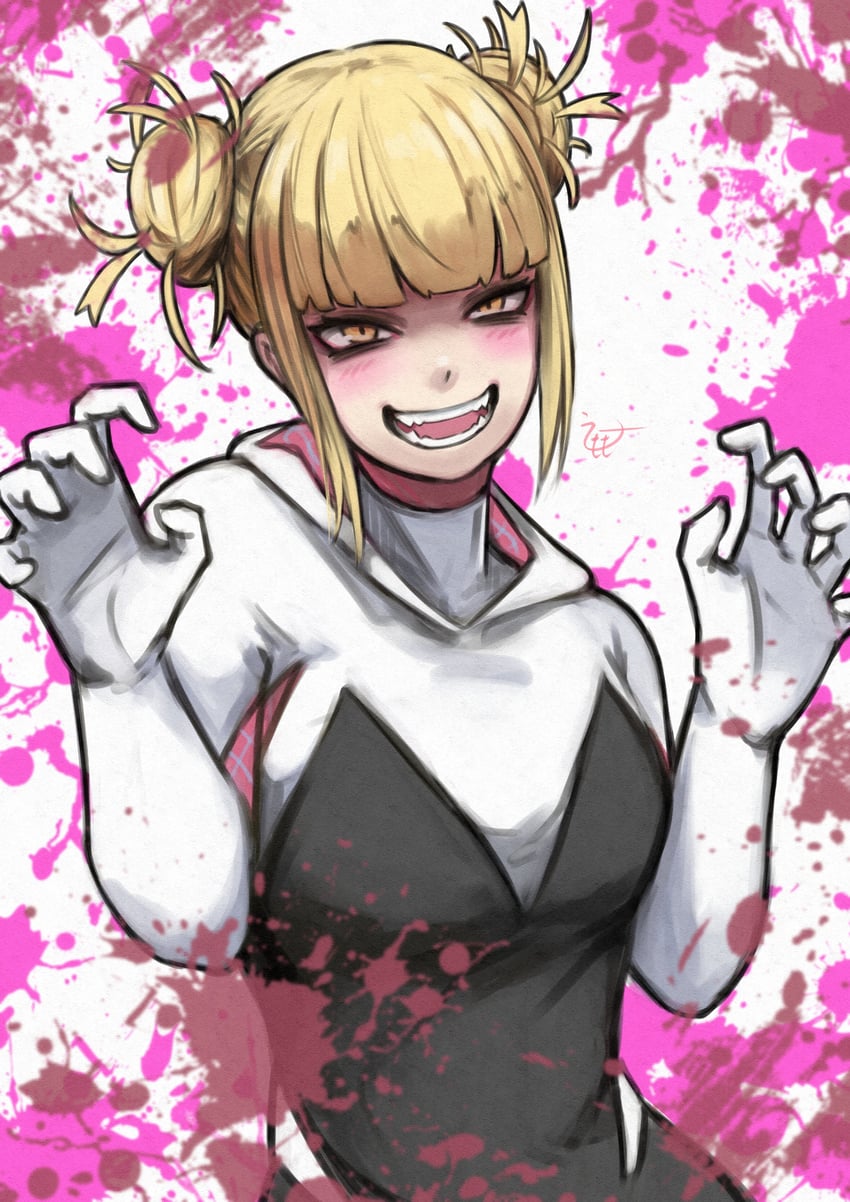 toga himiko and spider-gwen (boku no hero academia and 4 more) drawn by momo_juice