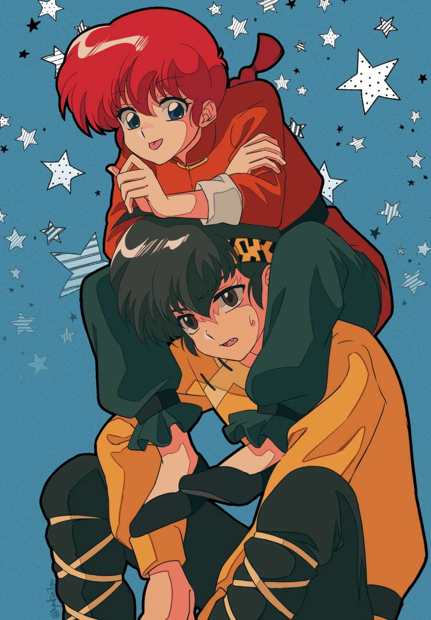 ranma-chan and hibiki ryouga (ranma 1/2) drawn by yukio_lotus
