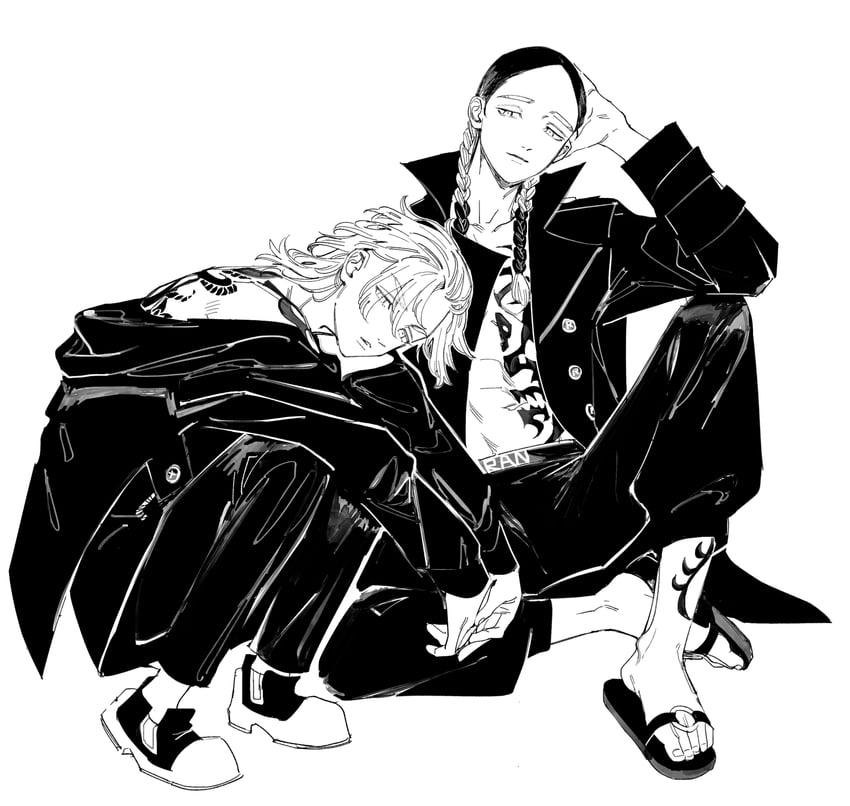 haitani rindou and haitani ran (tokyo revengers) drawn by 0_knya